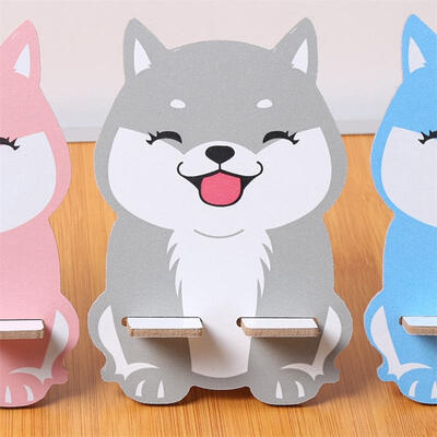 

Multicolor Cute Mobile Phone Bracket Wooden Lazy Bracket Cartoon Rabbit Dog For IPhone Android Phone Holder