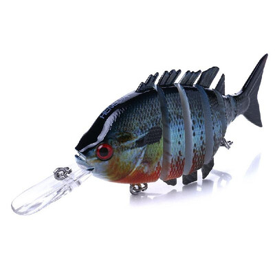 

10cm12g Lifelike 6 Jointed Sections Swimbait Fishing Lure Crankbait Hard Bait Fish Hook Fishing Tackle