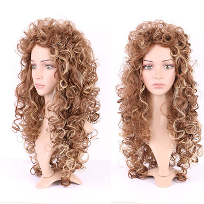 

Long Curly Synthetic Wig with Bangs Short Hair Wigs Heat Resistant Full Wig Full Head for Women