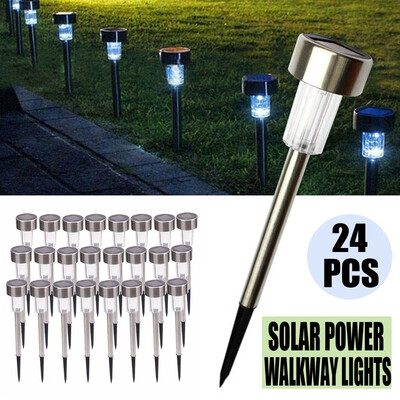 

24pack Solar LED Light Lawn Patio Pathway Landscape Garden Walkway Lamp Outdoor