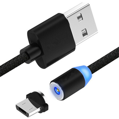 

1M Cable for Micro Usb V8 Led Upgraded Reflective Nylon Braided Magnetic Charger