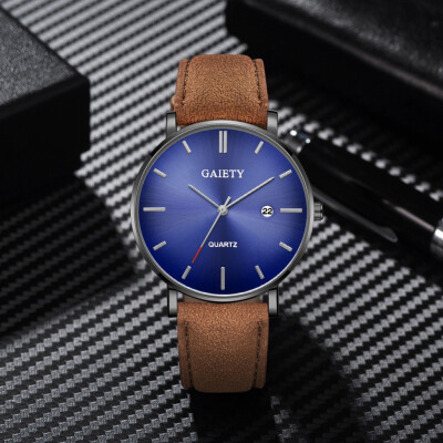 

〖Follure〗Fashion Simple Simple Casual Calendar Business Leather With Strap Mens Watch