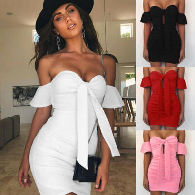 

Women Fashion Summer Short Mini Dress Casual Short Sleeve Evening Party Cocktail