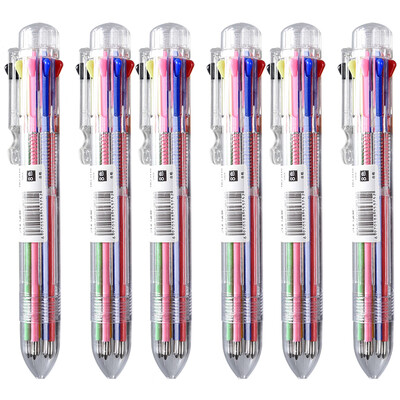 

Zhengcai ZNCI 8 color ballpoint pen multicolor personality creative student stationery transparent pen multifunction press color pen 2 stick 3118