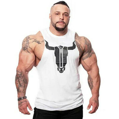 

Mens Gym Muscle Shirt Tank Top Sports Bodybuilding Fitness Athletic Vest NEW