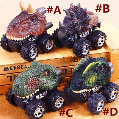 

4PC Childrens Day Gift Toy Dinosaur Model Mini Toy Car Back Of The Car Gift