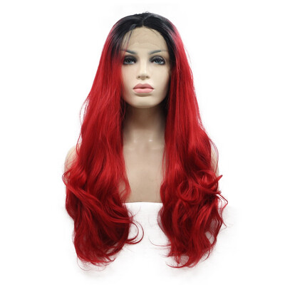 

Dolago long wavy Synthetic Wigs free part For Women lace front wigs