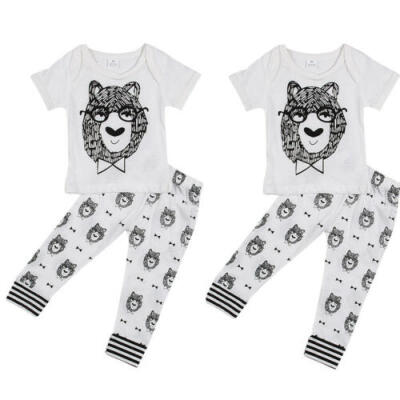 

Newborn Toddler Baby Kids Girls Boys Clothes Tops Long Pants 2PCS Outfits Hot US