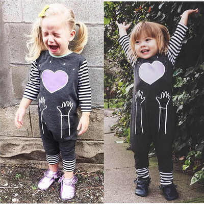 

Newborn Baby Boy Girl Striped Heart Long Sleeve Romper Jumpsuit Outfits Clothes