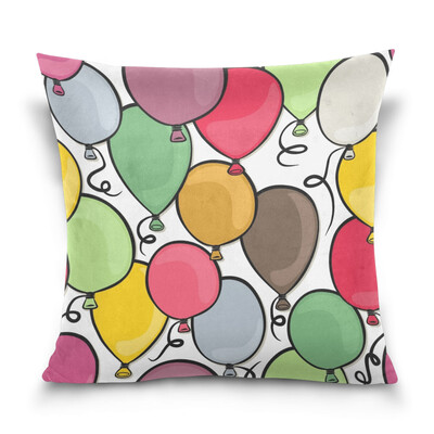 

ALAZA 16 X 16 inch Pillow Case Decorative Cushion Cover Colorful Balloons Pattern Pillowcase