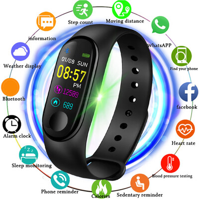 

V5 M3PLUS Intelligent LED Color Screen Watch Sports Health Pedometer
