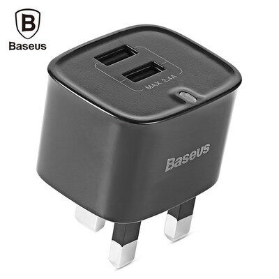 

Baseus Funzi Dual USB Intelligent Wall Travel Charger Adapter 24A Fast Charging UK Plug