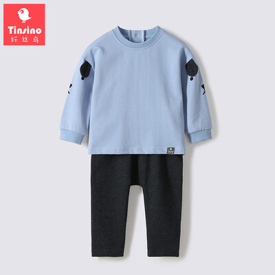 

Filament bird TINSINO childrens clothing boys&girls sweater suit childrens sweater sweater pants baby clothes bear ears light gray blue 80