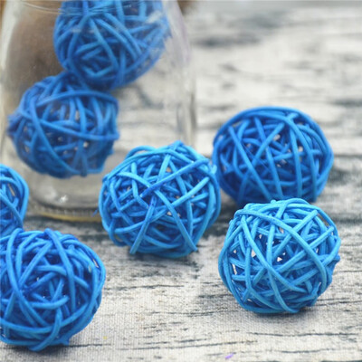 

10Pcslot 3cm Artificial Straw Ball For Birthday Party Wedding Decoration Rattan ball Christmas Decor Home Ornament Supplies