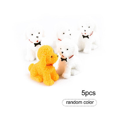 

5pcsset Mini Dog Animalfrog Model Resin DIY Craft Ornaments Miniature Landscape Model Home Decoration Photography Props Children