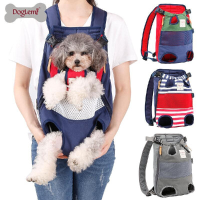 

Pet Knapsack Legs-Out Dog Front Carrier Hands-Free Chest Backpack Canvas Bag for Dog Cat Puppy Traveling Hiking Outdoor