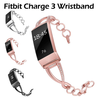 

Watch Replacement Band Watch Strap for Fitbit Charge 3 Wristband Stainless Steel
