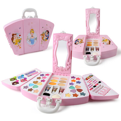 

Disney Girl Toys Birthday Gift Child Makeup Safe Washing Cosmetic Box Tool Set Disney Princess Very Modern Beauty Makeup Suitcase