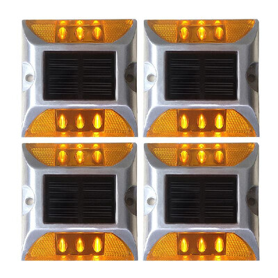 

Solar Deck Lights 6-LED Driveway Light Aluminum Waterproof Outdoor Path Road Stairs Step Ground Lamp for Pathway Garden Patio Yard