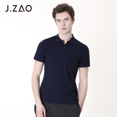 

Tokyo Tokyo made JZAO mens liquid ammonia cotton short-sleeved POLO shirt Navy  180100A