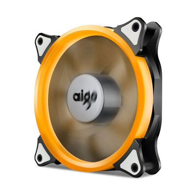 

Aigo Halo Yellow LED Ring Fan 120mm 12cm PC CPU Computer Case Cooling Neon Quite Clear Fan Mod 4 Pin3 Pin