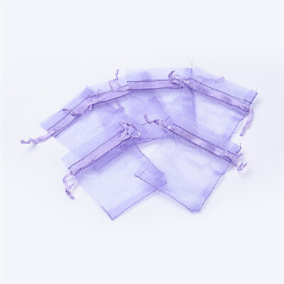 

PH PANDAHALL 100 pcs White Organza Bags Christamas Wedding Drawable Organza Gift Packaging Bags