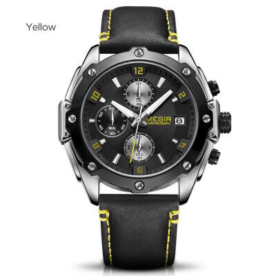

MEGIR Watch Multifunctional Timing Dermal Quartz Watch 2074