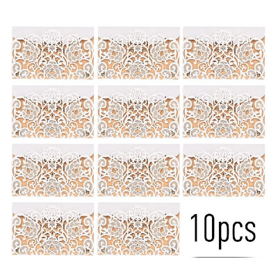 

10pcs Pearl Paper Floral Invitation Cards Invitation Holders with Blank Inner Sheet for Wedding Birthday Party Anniversary