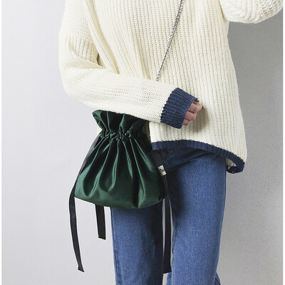 

Tailored Women Drawstring Chain Bag Beam Port Storage Bag Shopping Bag Shoulder Bags BW