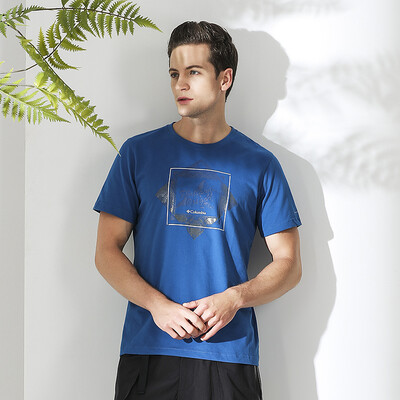 

Columbia T-shirt mens outdoor sports printing moisture-absorbing quick-drying short-sleeved round neck T-shirt PM3499 448 S