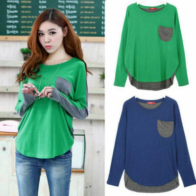 

Fashion Womens Long Sleeve Shirt Casual Lace Blouse Loose Cotton Tops T Shirt
