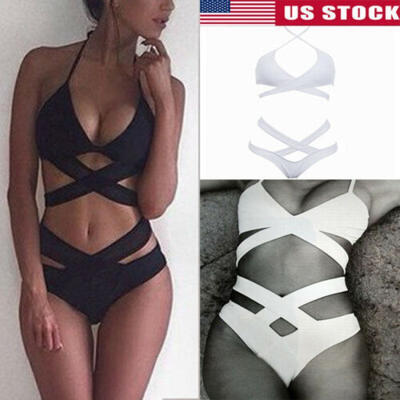 

US STOCK 2PCS Womens Sexy Push-up Bikini Padded Bandage Swimsuit Swim Beachwear