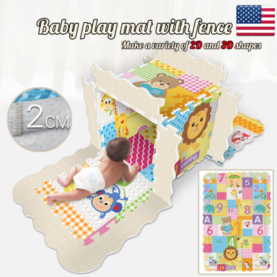 

Baby Play Mat With Fence Baby Crawl Mat Puzzle Play Bubble Tile Non-toxic Toy