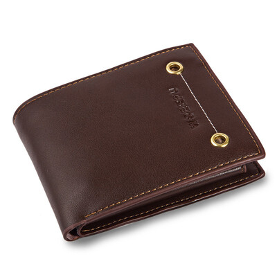 

2018 new mens wallet ladies short leather wallet mens youth Korean version of the cross section wallet