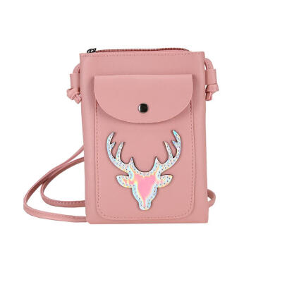 

Laser Deer Shoulder Handbags Women Leather Casual Small Crossbody Phone Bag