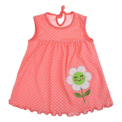 

Baby Girls Sleeveless Summer Vest Dress Cartoon Embroidery O-Neck Clothes