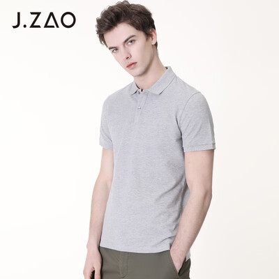 

JZAO Mens basic short-sleeved polo shirt black L 17596A