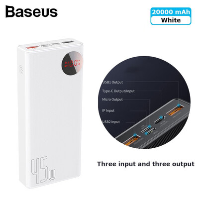 

Digital Display Quick charge PD30QC30 Power Bank for HuaweiXiaomiiPhone 20000mAh 3 input&3 out put powerbank for notebook
