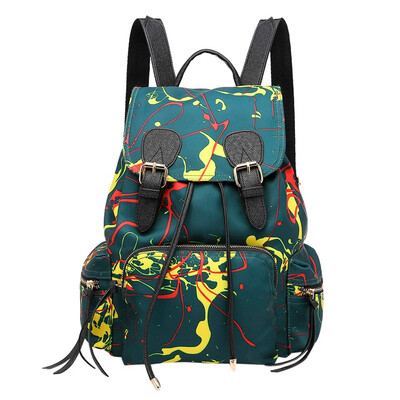 

Tailored Soft Leather Casual Fashion Women Nylon Graffiti Handbags Backpack Shoulder Bag
