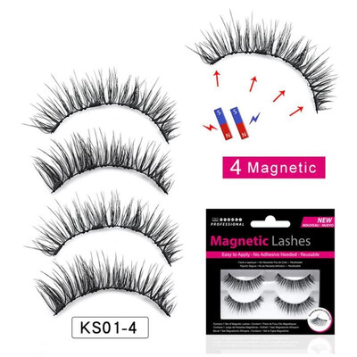 

Magnetic Eyelashes with 3 Magnets Handmade 3D Natural False Magnet Lashes