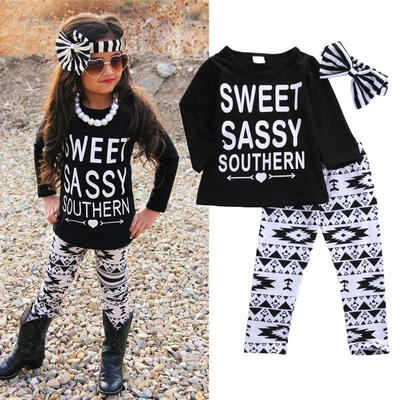 Newborn Toddler Kids Baby Boys Girls Outfits Clothes T-shirt TopsPants 2PCS Set