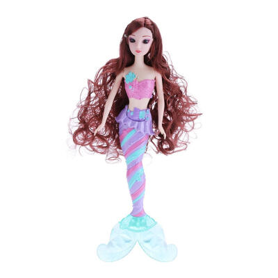 

Fashion 31cm 3D Princess Mermaid Doll With Light for Girl Toy Birthday Gift