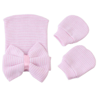 

SUNSIOM Newborn Handguard Baby Hat Gloves Anti Scratch Mittens Face Protection Set