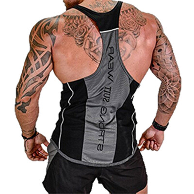 

HOTMens Bodybuilding Stringer Tank Top Y-Back Racerback Gym Workout Clothes