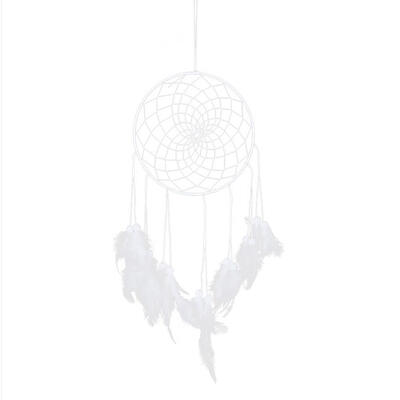 

White Feathers Beads Dream Catcher Simple Home Door Wall Hanging Pendant