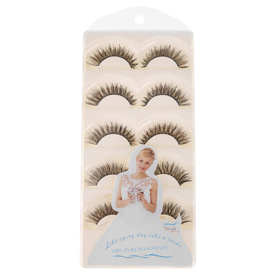 

Handmade False Eyelashes Soft Cotton Stalk Natural Cross Long Eyelashes