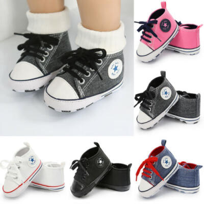 

Toddler Baby Kids Boys Soft Sole Canvas Crib Shoes Anti-slip Sneakers Prewalkers