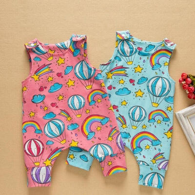 

Newborn Toddler Baby Boy Girl Bodysuit Outfit Rainbow Romper Cotton Clothes 0-3Y