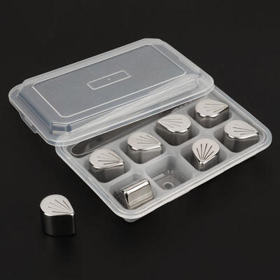 

Greensen 8Pcs Petal-Shaped 304Stainless Steel Ice Cubes Whiskey Stones Chilling Stones Rocks