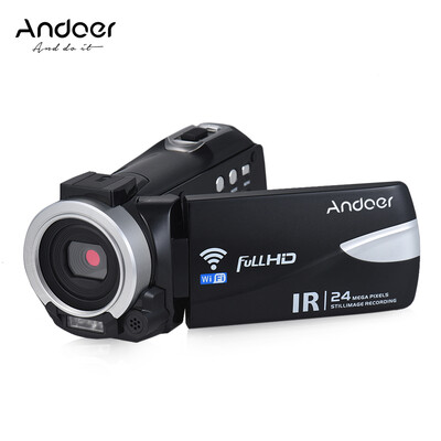 

Andoer 1080P FHD 24M WiFi Digital Video Camera Camcorder Recorder DV with IR Night Vision 16X Zoom Remote Control Hot Shoe Mou